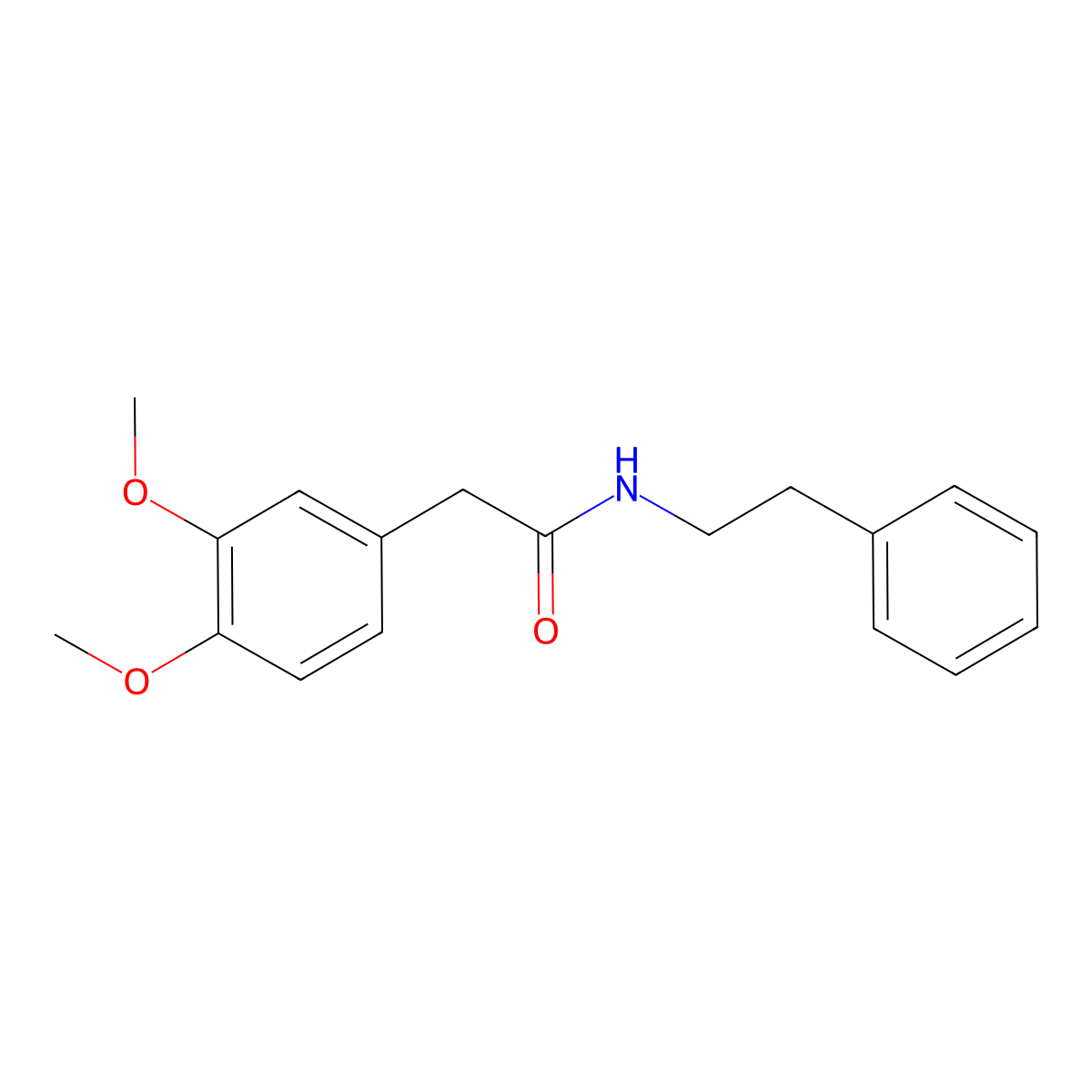 2-(3,4-dimethoxyphenyl)-N-(2-phenylethyl)acetamide molecular structure, CAS 3972-81-4