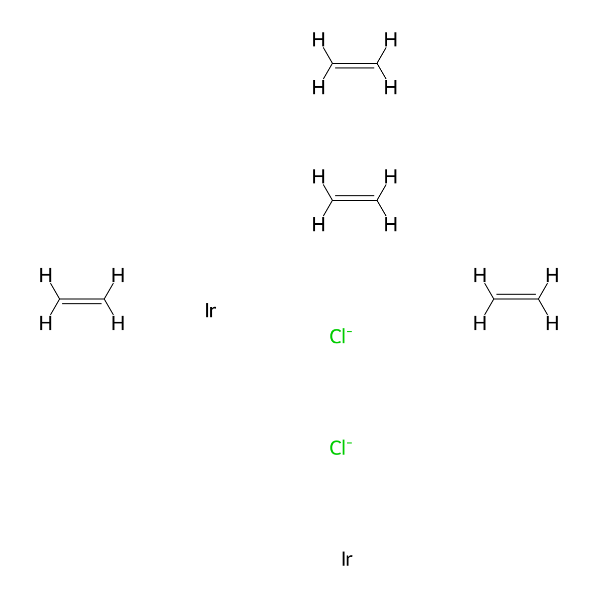 Chlorobis(ethylene)iridium(I) Dimer molecular structure, CAS 39722-81-1