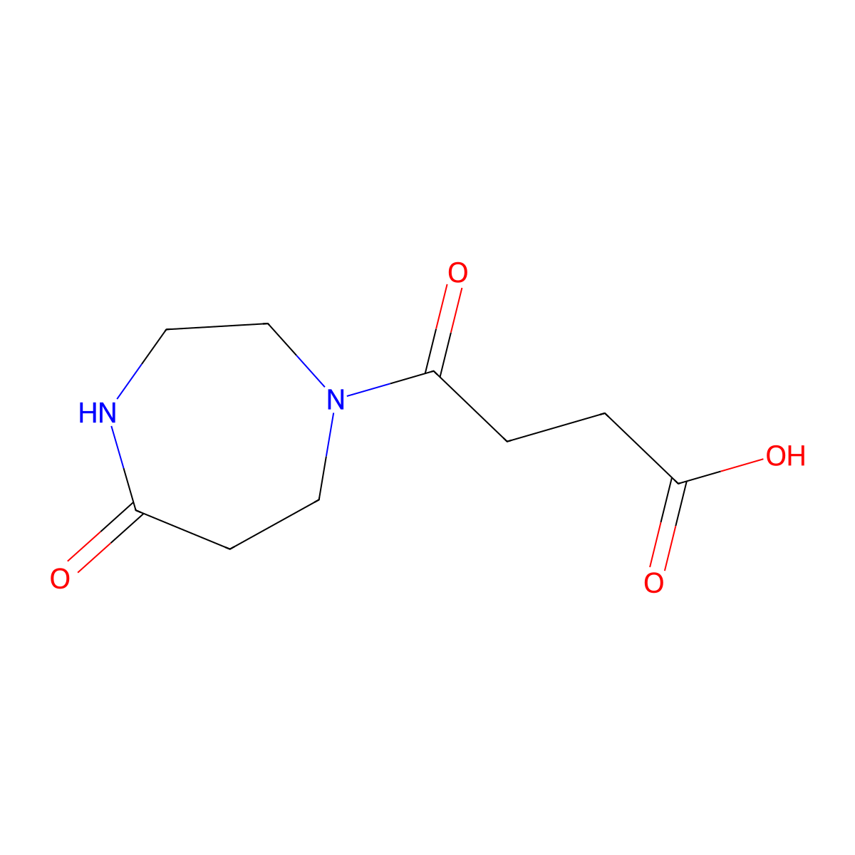4-Oxo-4-(5-oxo-1,4-diazepan-1-yl)butanoic acid molecular structure, CAS 397244-77-8