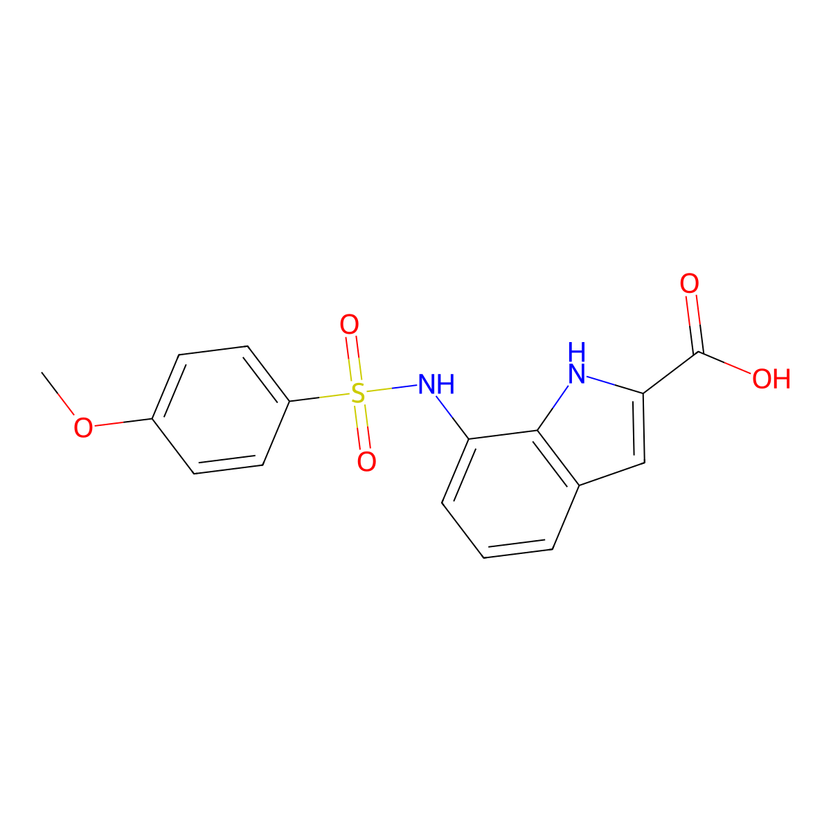 7-{[(4-Methoxyphenyl)sulfonyl]amino}-1H-indole-2-carboxylic acid molecular structure, CAS 397245-05-5