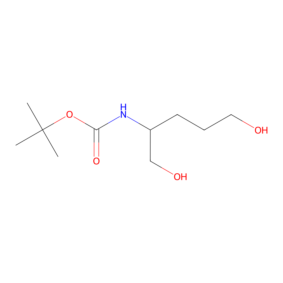 tert-butyl N-[(2R)-1,5-dihydroxypentan-2-yl]carbamate molecular structure, CAS 397246-12-7