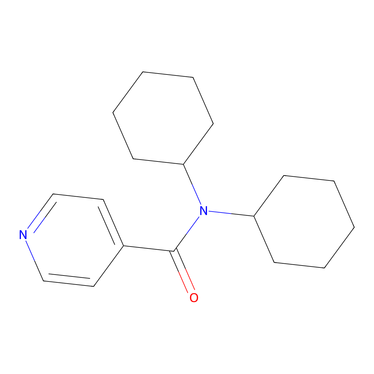 N,N-dicyclohexylpyridine-4-carboxamide molecular structure, CAS 397251-00-2