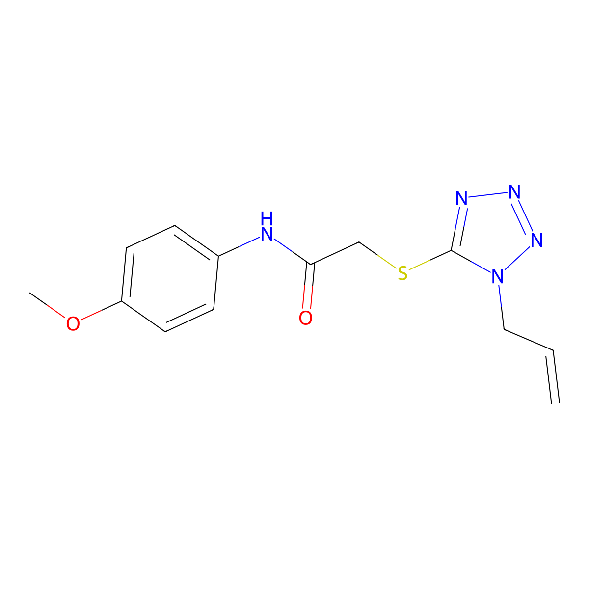 2-((1-allyl-1H-tetrazol-5-yl)thio)-N-(4-methoxyphenyl)acetamide molecular structure, CAS 397266-69-2