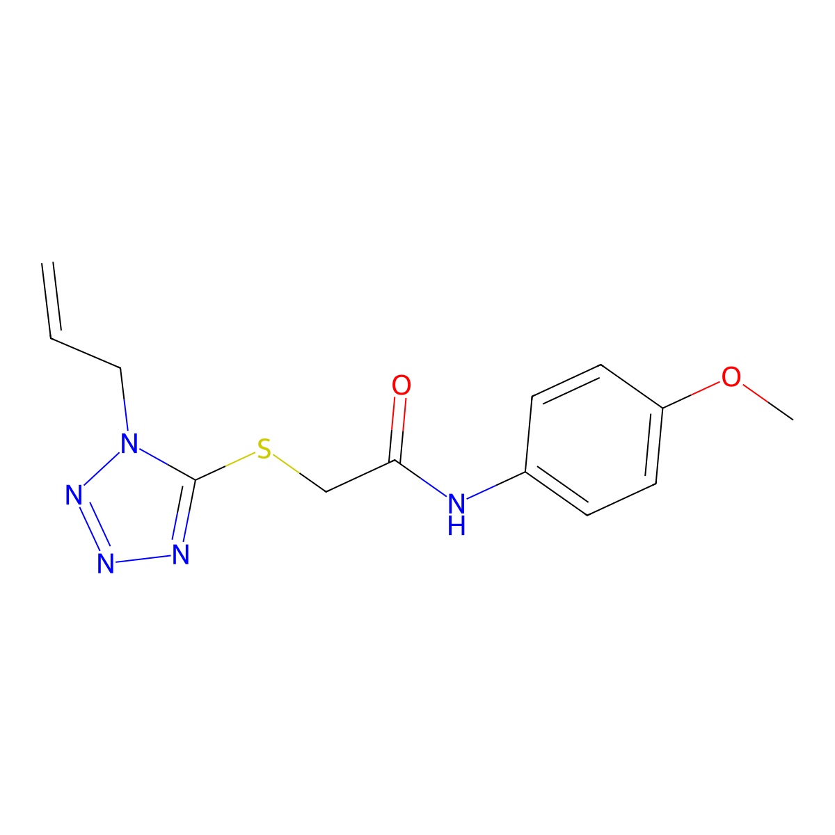 2-((1-allyl-1H-tetrazol-5-yl)thio)-N-(4-methoxyphenyl)acetamide molecular structure, CAS 397266-69-2
