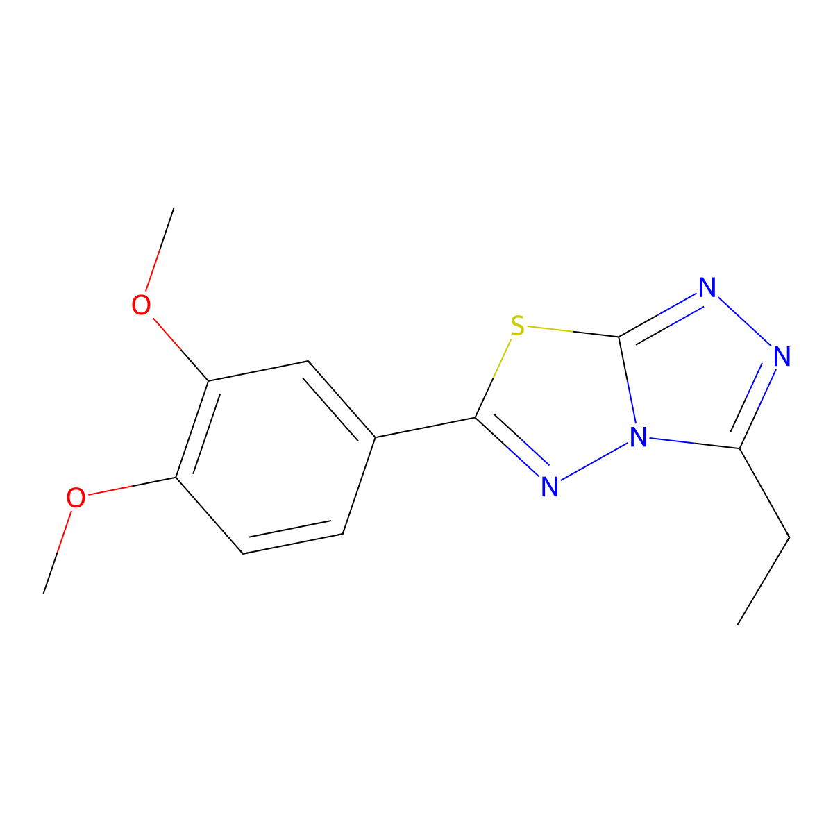 6-(3,4-Dimethoxyphenyl)-3-ethyl[1,2,4]triazolo[3,4-b][1,3,4]thiadiazole molecular structure, CAS 397266-99-8