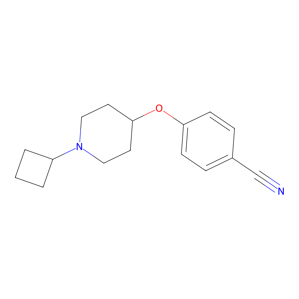 4-(1-Cyclobutyl piperidin-4-yloxy)benzonitrile molecular structure, CAS 397275-27-3