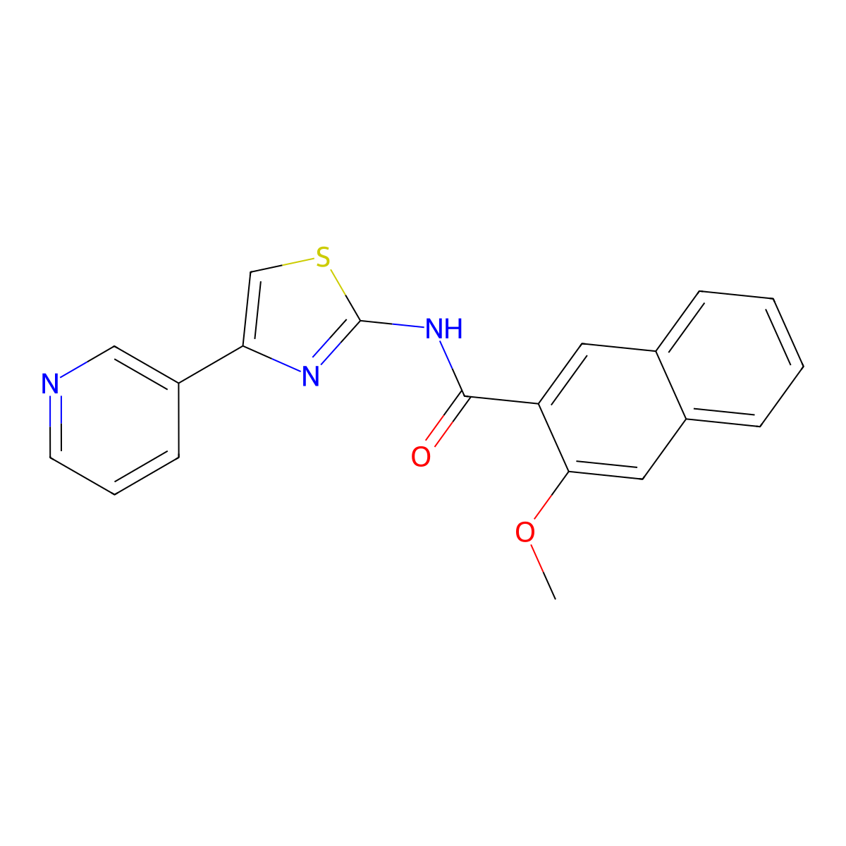 3-methoxy-N-(4-(pyridin-3-yl)thiazol-2-yl)-2-naphthamide molecular structure, CAS 397276-60-7