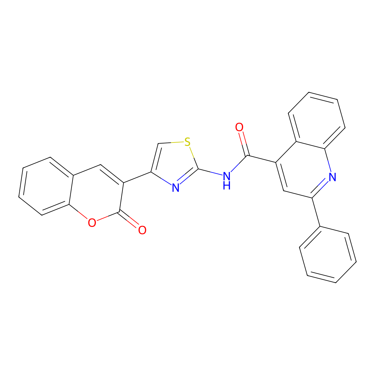 N-(4-(2-oxo-2H-chromen-3-yl)thiazol-2-yl)-2-phenylquinoline-4-carboxamide molecular structure, CAS 397276-89-0