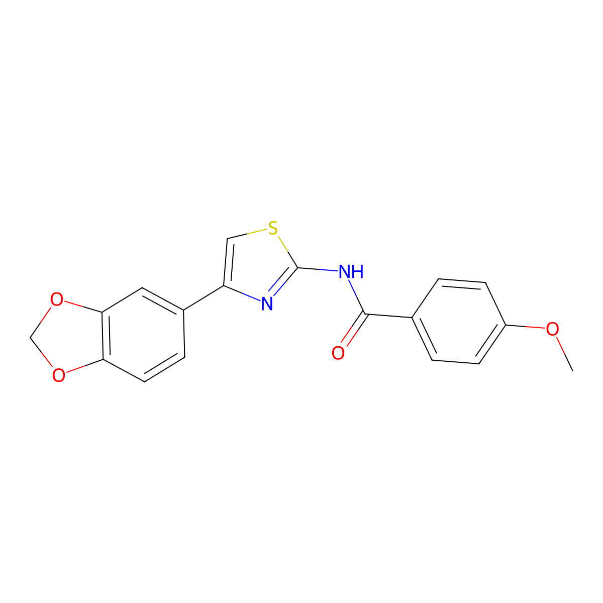 N-(4-(benzo[d][1,3]dioxol-5-yl)thiazol-2-yl)-4-methoxybenzamide molecular structure, CAS 397277-44-0