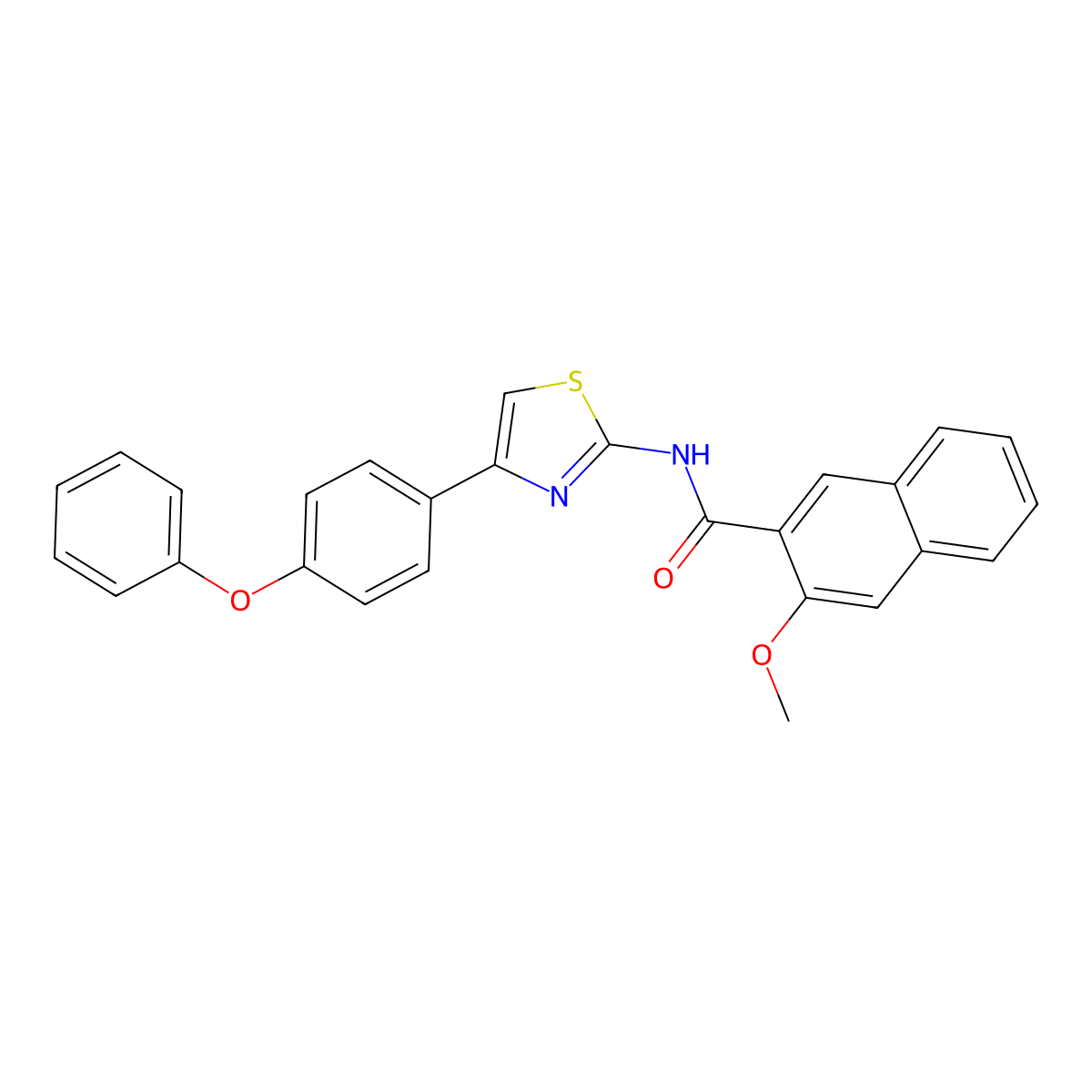 3-methoxy-N-[4-(4-phenoxyphenyl)-1,3-thiazol-2-yl]naphthalene-2-carboxamide molecular structure, CAS 397277-47-3