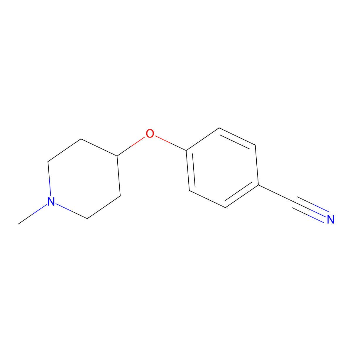 4-(1-Methylpiperidin-4-yloxy)benzonitrile molecular structure, CAS 397277-57-5