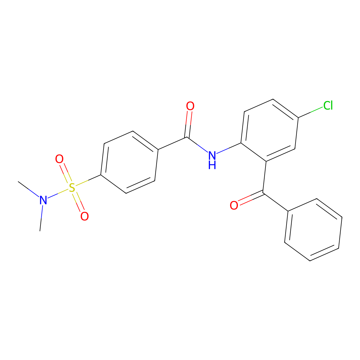 N-(2-benzoyl-4-chlorophenyl)-4-(dimethylsulfamoyl)benzamide molecular structure, CAS 397277-62-2