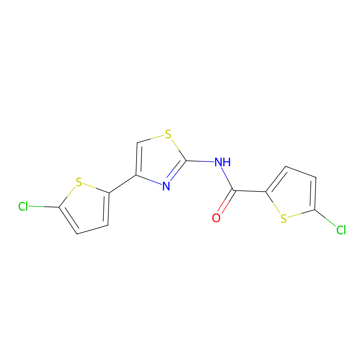 5-chloro-N-[4-(5-chlorothiophen-2-yl)-1,3-thiazol-2-yl]thiophene-2-carboxamide molecular structure, CAS 397277-79-1