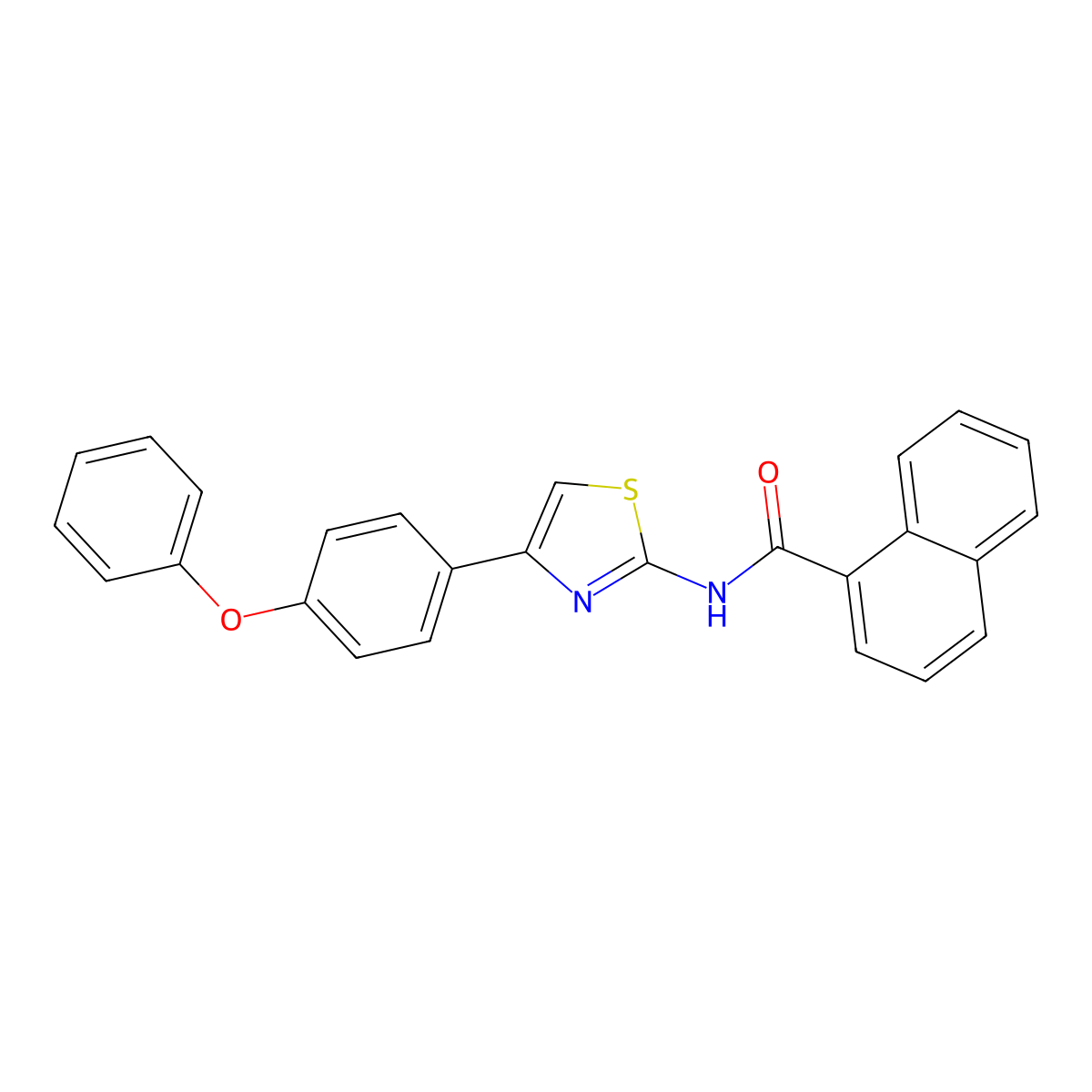 N-[4-(4-phenoxyphenyl)-1,3-thiazol-2-yl]naphthalene-1-carboxamide molecular structure, CAS 397277-81-5