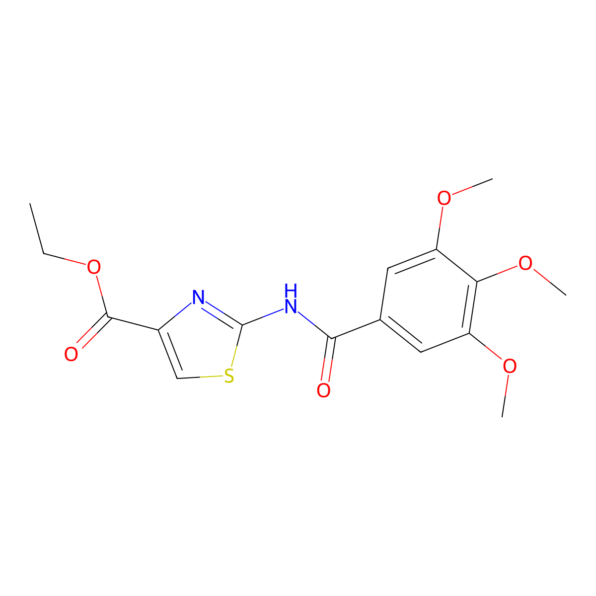 Ethyl 2-(3,4,5-trimethoxybenzamido)thiazole-4-carboxylate molecular structure, CAS 397277-84-8