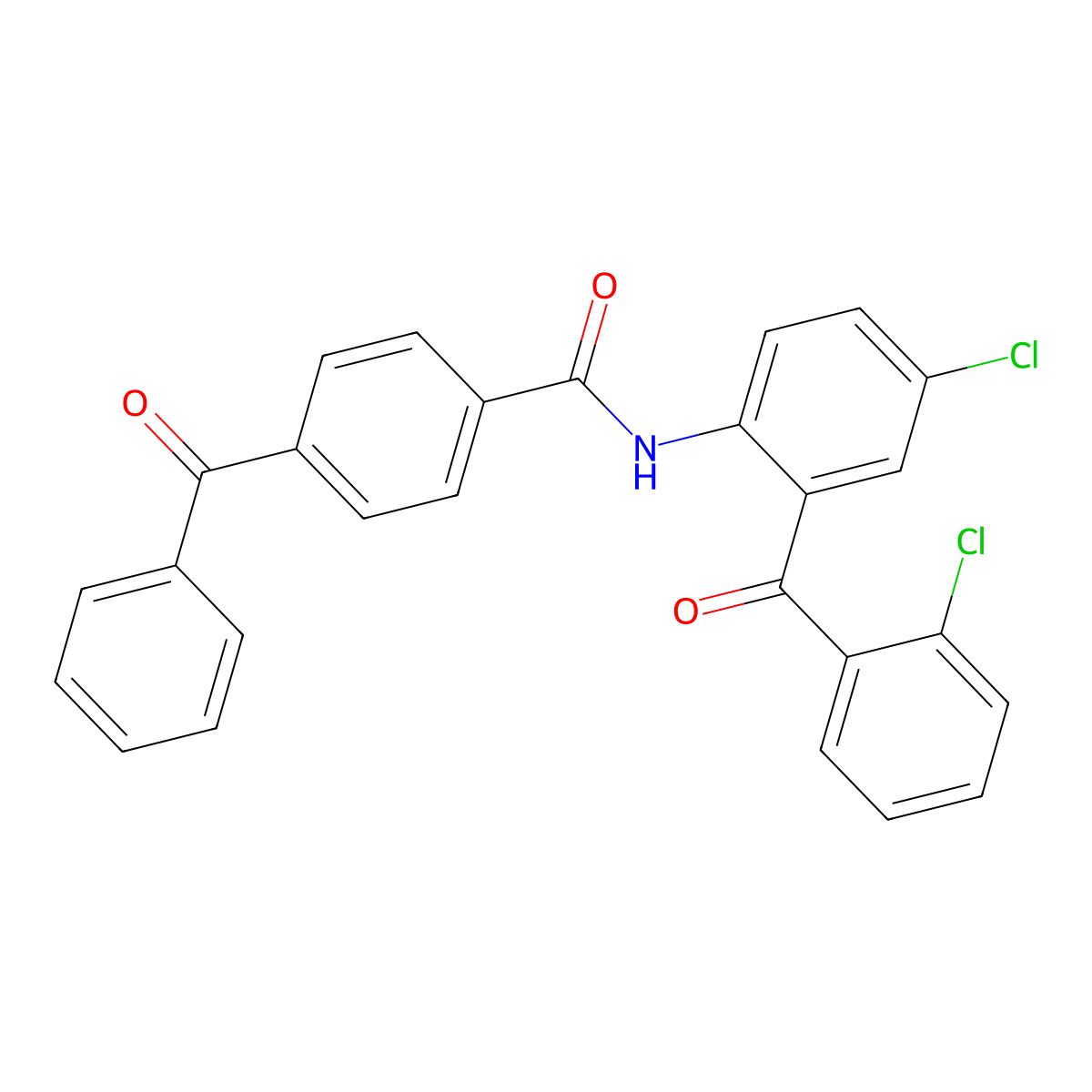 4-benzoyl-N-[4-chloro-2-(2-chlorobenzoyl)phenyl]benzamide molecular structure, CAS 397278-05-6