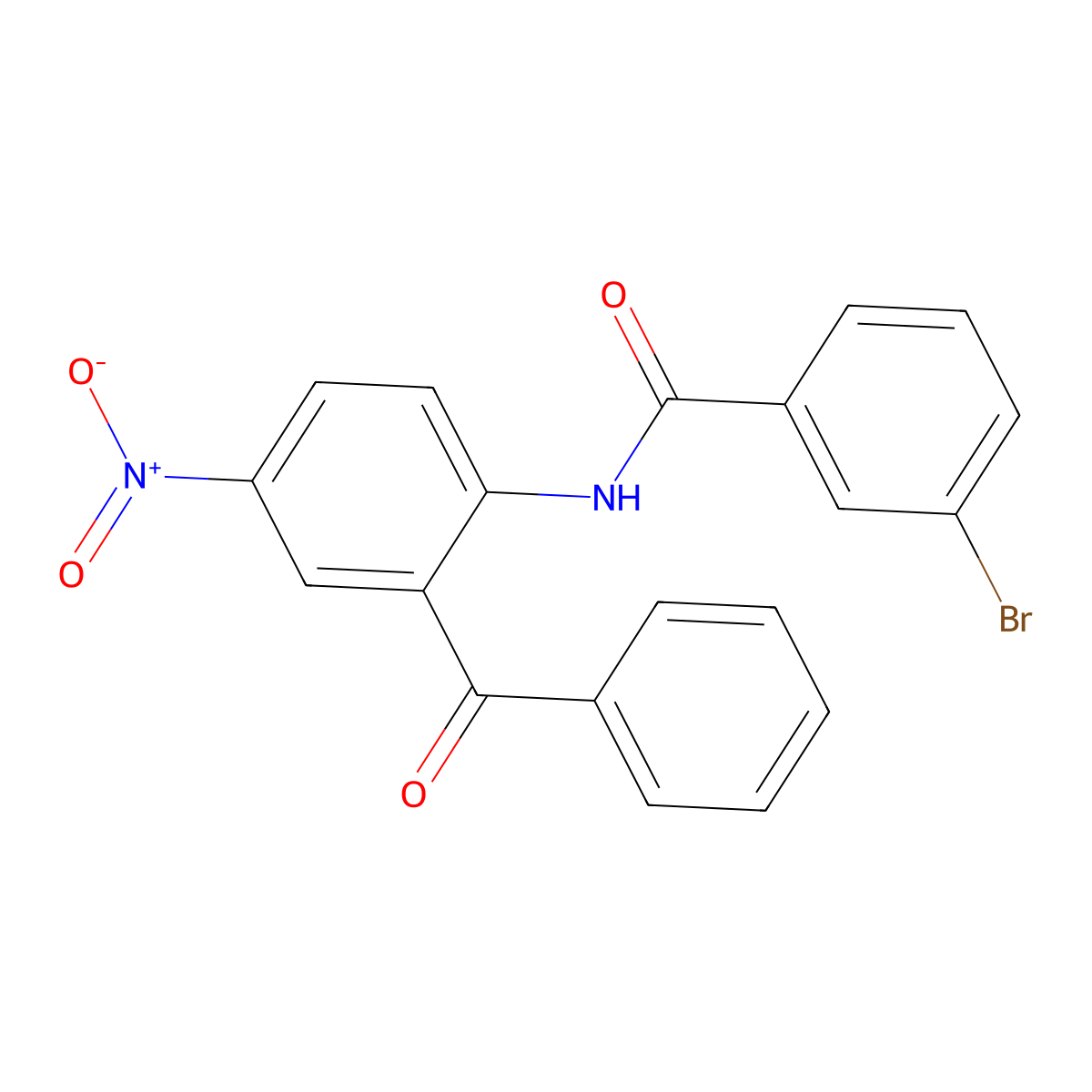 N-(2-benzoyl-4-nitrophenyl)-3-bromobenzamide molecular structure, CAS 397278-11-4