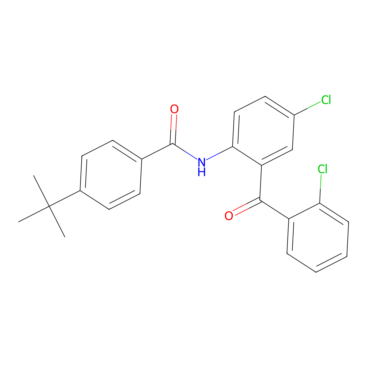 4-tert-butyl-N-[4-chloro-2-(2-chlorobenzoyl)phenyl]benzamide molecular structure, CAS 397278-17-0