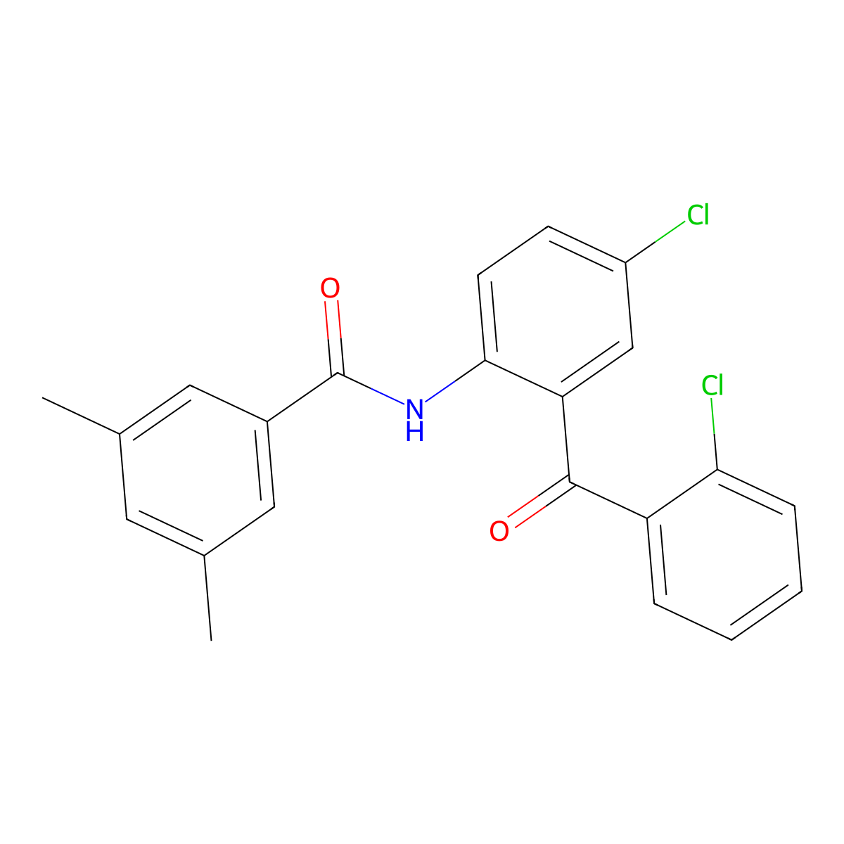 N-[4-chloro-2-(2-chlorobenzoyl)phenyl]-3,5-dimethylbenzamide molecular structure, CAS 397278-21-6