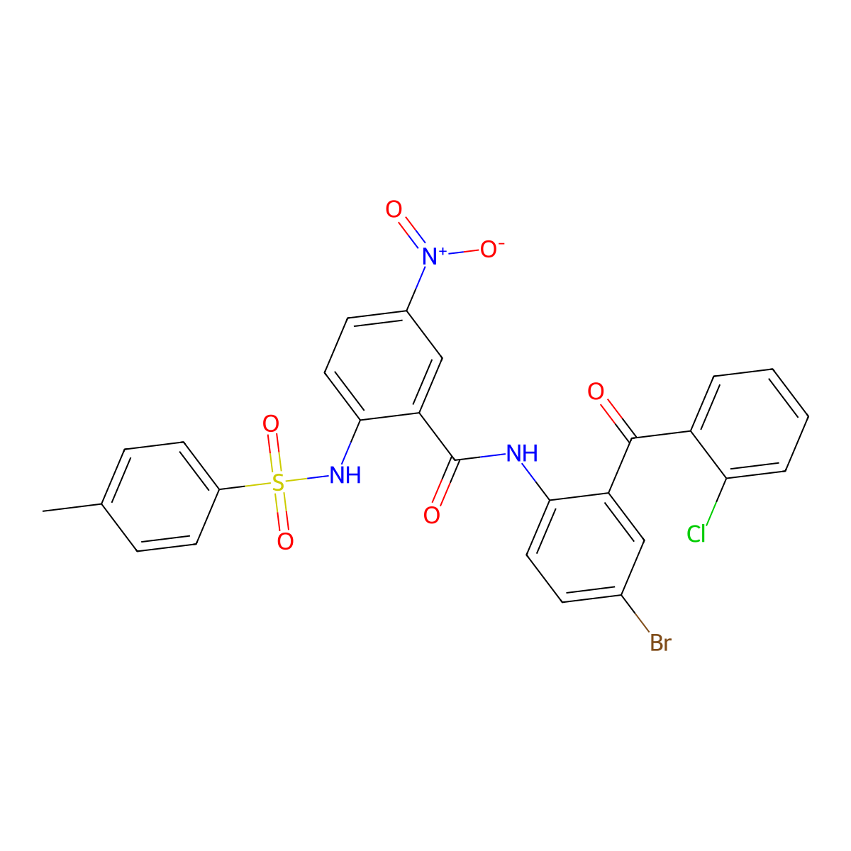 N-[4-bromo-2-(2-chlorobenzoyl)phenyl]-2-(4-methylbenzenesulfonamido)-5-nitrobenzamide molecular structure, CAS 397278-27-2