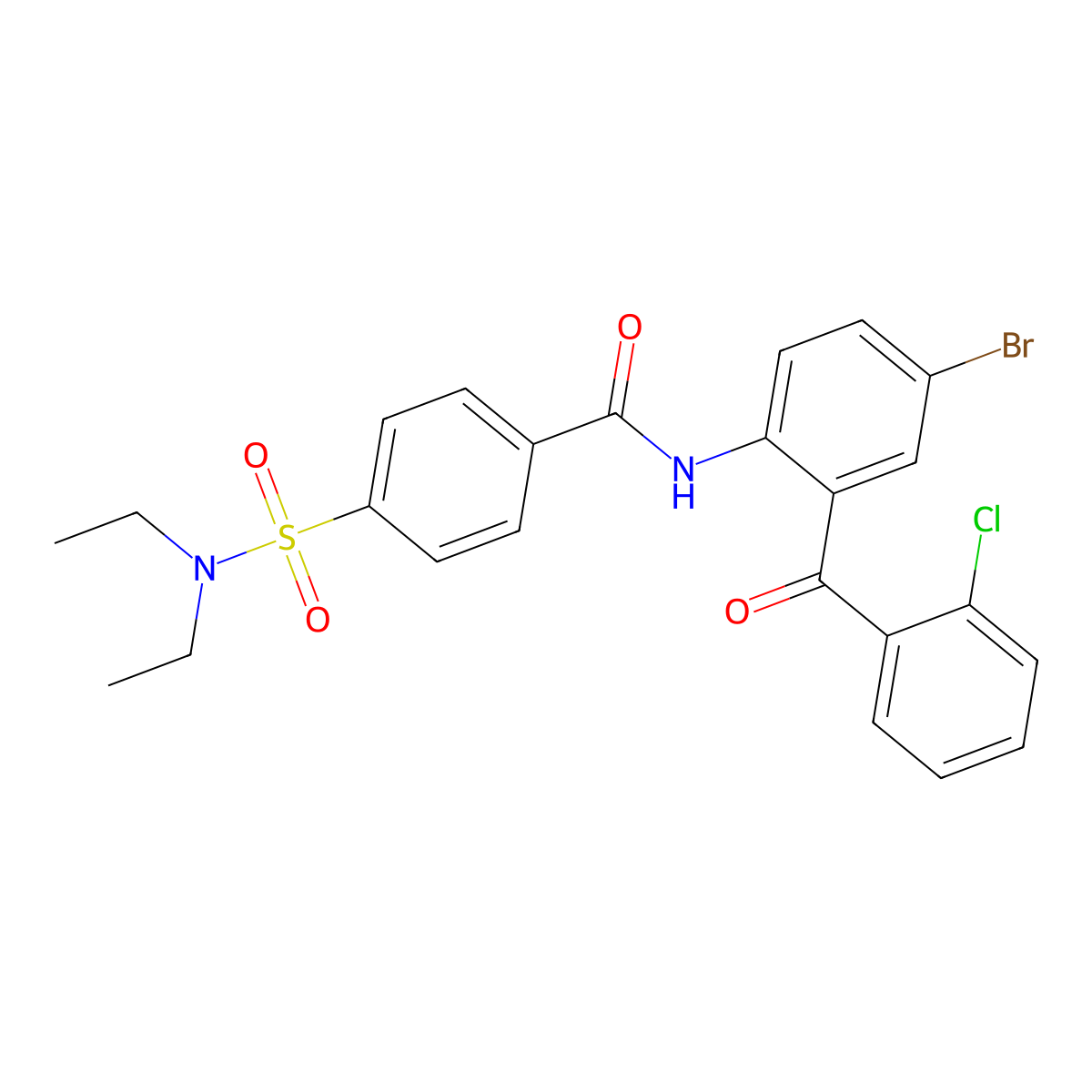 N-[4-bromo-2-(2-chlorobenzoyl)phenyl]-4-(diethylsulfamoyl)benzamide molecular structure, CAS 397278-33-0