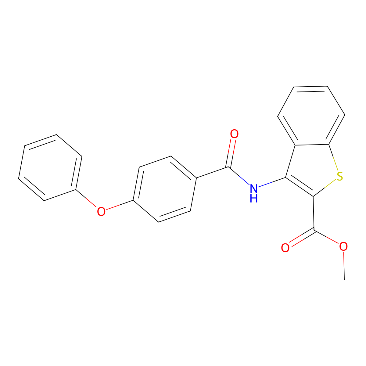 Methyl 3-(4-phenoxybenzamido)benzo[b]thiophene-2-carboxylate molecular structure, CAS 397278-84-1