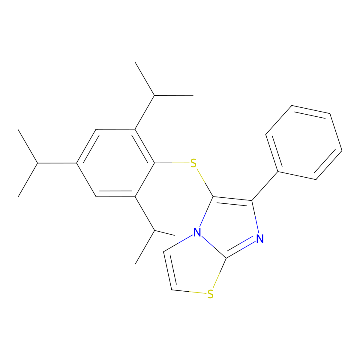 6-Phenyl-5-((2,4,6-triisopropylphenyl)thio)imidazo[2,1-b]thiazole molecular structure, CAS 397278-85-2