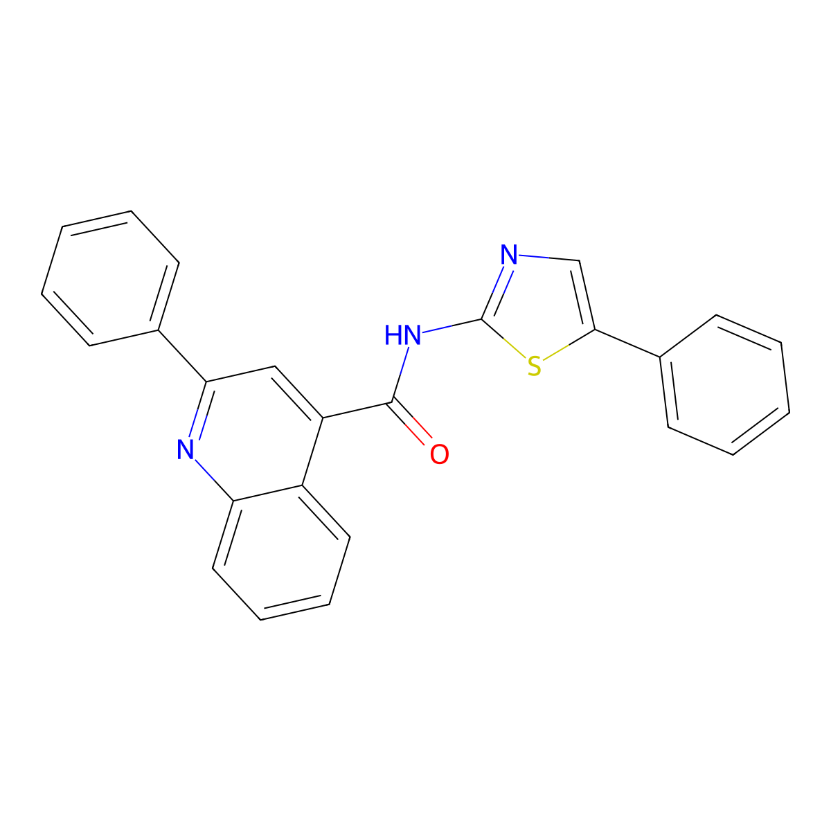 2-phenyl-N-(5-phenyl-1,3-thiazol-2-yl)quinoline-4-carboxamide molecular structure, CAS 397279-09-3