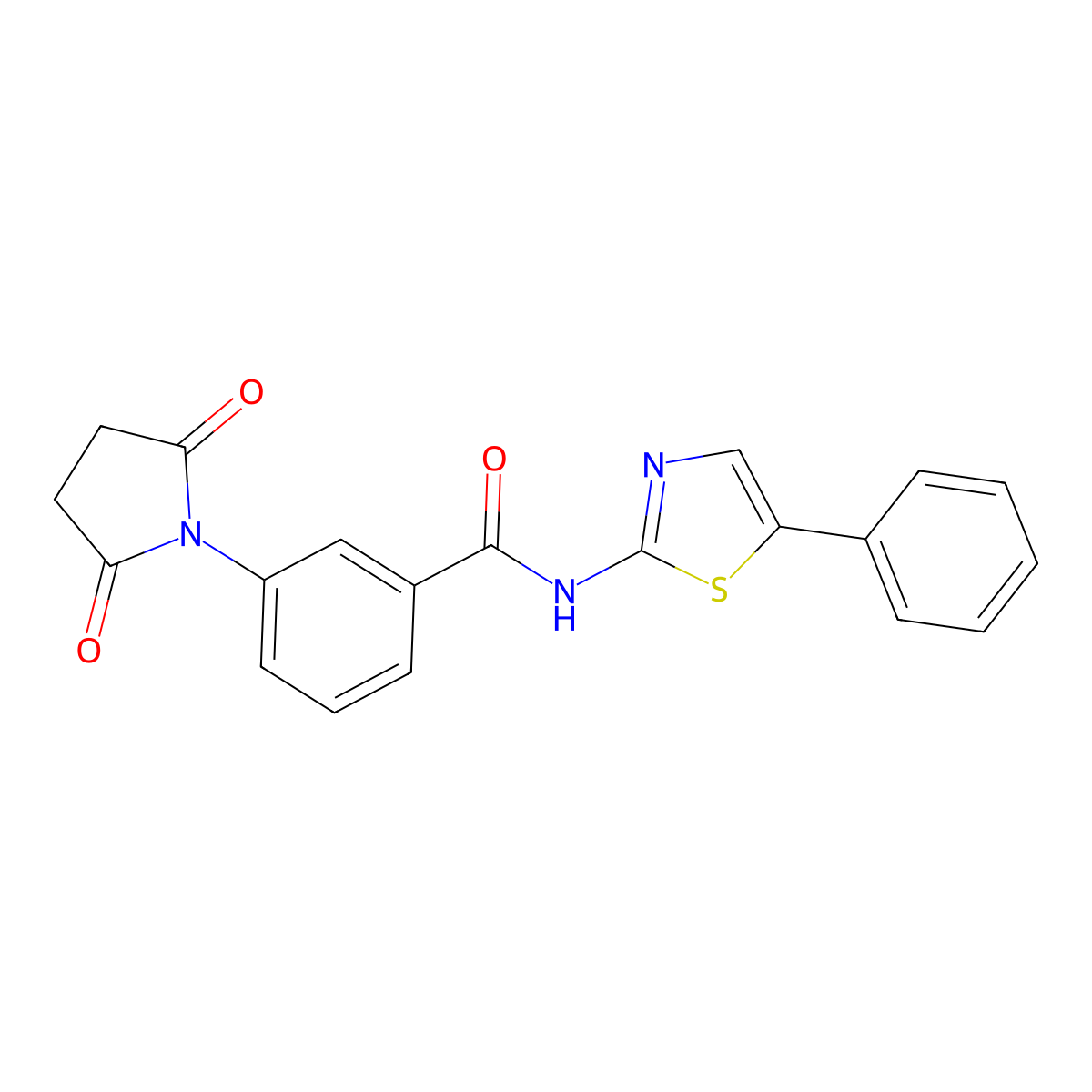 3-(2,5-dioxopyrrolidin-1-yl)-N-(5-phenyl-1,3-thiazol-2-yl)benzamide molecular structure, CAS 397279-12-8