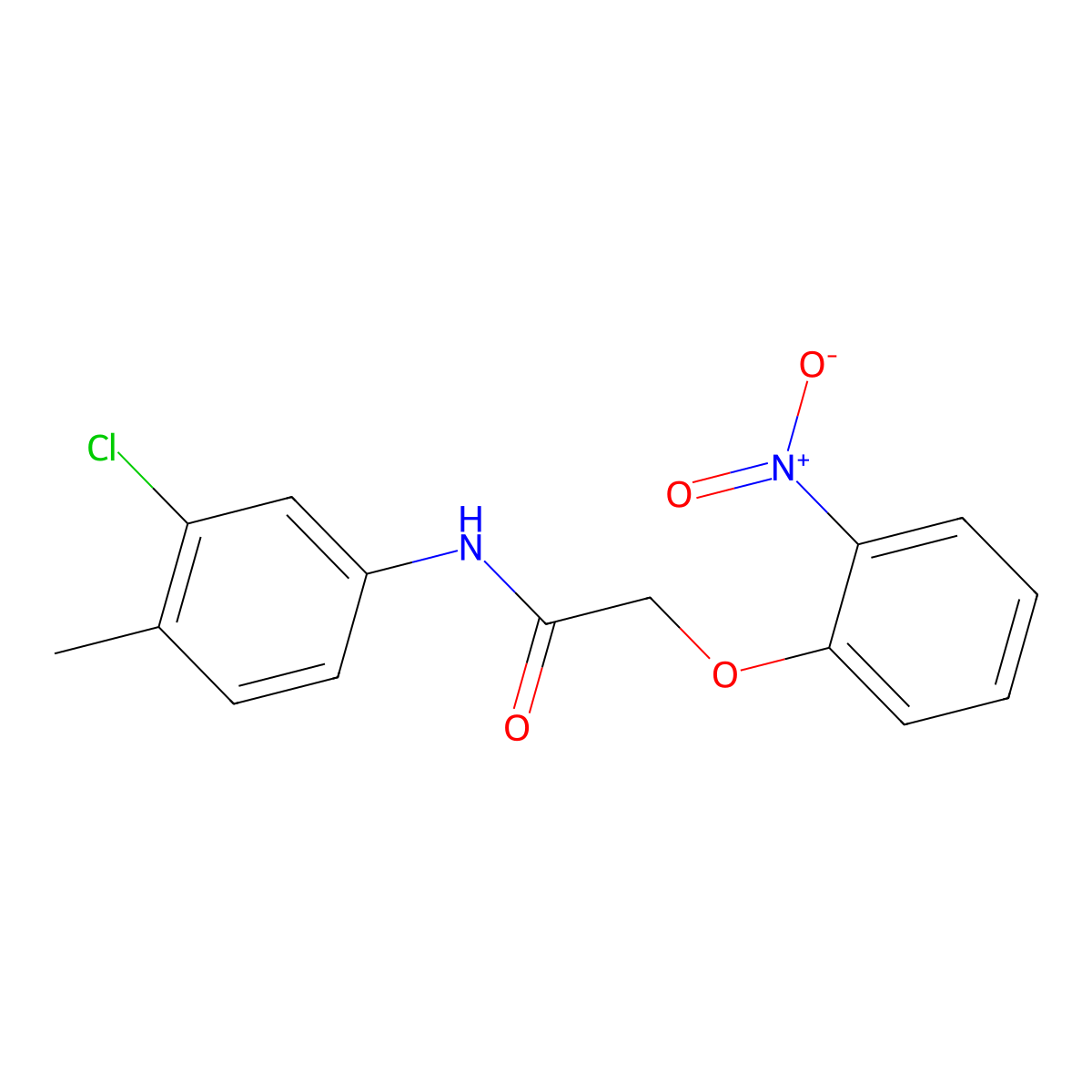 N-(3-chloro-4-methylphenyl)-2-(2-nitrophenoxy)acetamide molecular structure, CAS 397279-84-4