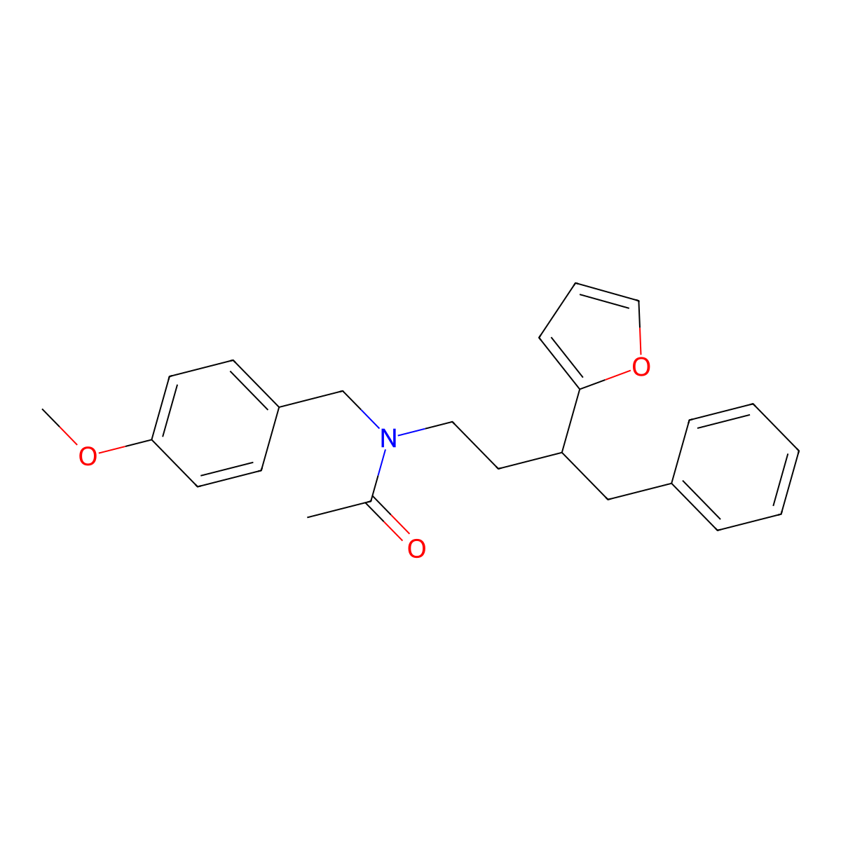 N-[3-(furan-2-yl)-4-phenylbutyl]-N-[(4-methoxyphenyl)methyl]acetamide molecular structure, CAS 397279-87-7
