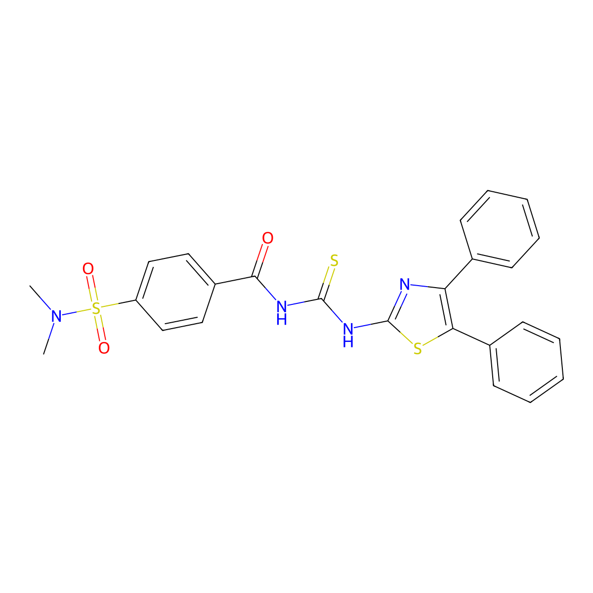 4-(N,N-dimethylsulfamoyl)-N-((4,5-diphenylthiazol-2-yl)carbamothioyl)benzamide molecular structure, CAS 397279-90-2