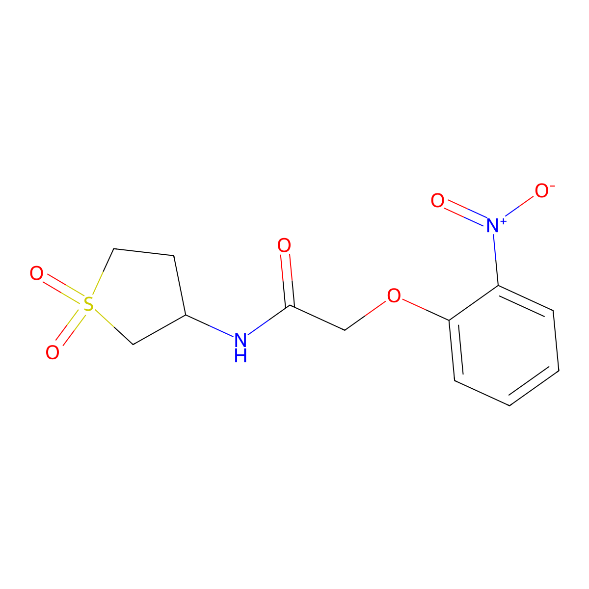 N-(1,1-dioxidotetrahydrothiophen-3-yl)-2-(2-nitrophenoxy)acetamide molecular structure, CAS 397279-91-3