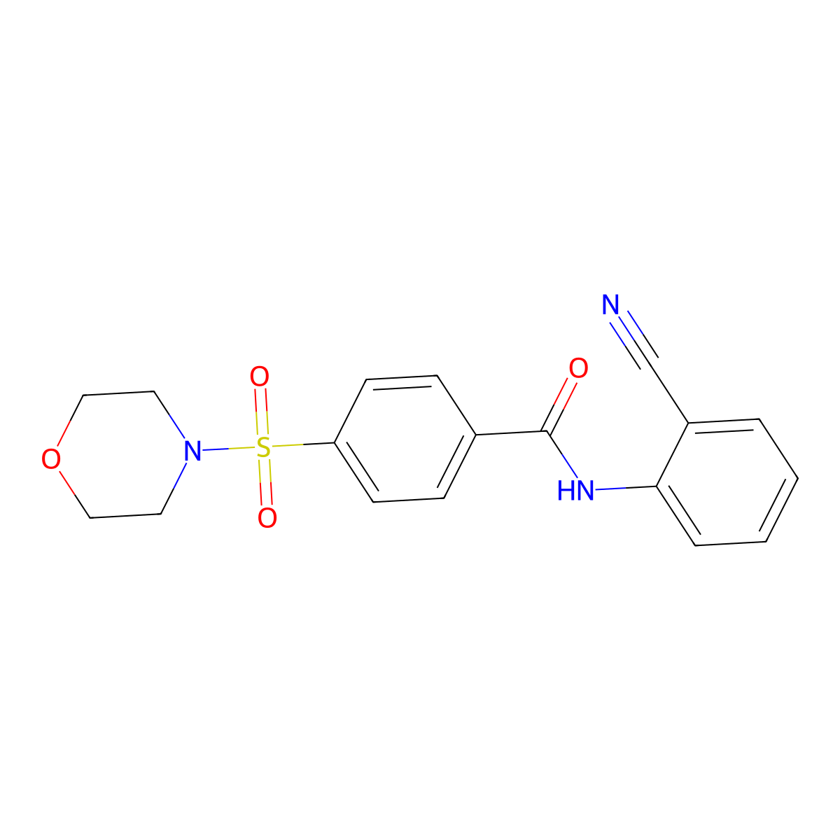 N-(2-cyanophenyl)-4-(morpholinosulfonyl)benzamide molecular structure, CAS 397280-21-6