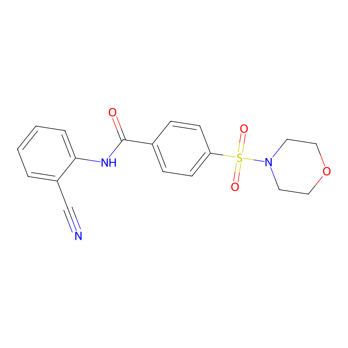 N-(2-cyanophenyl)-4-(morpholinosulfonyl)benzamide molecular structure, CAS 397280-21-6