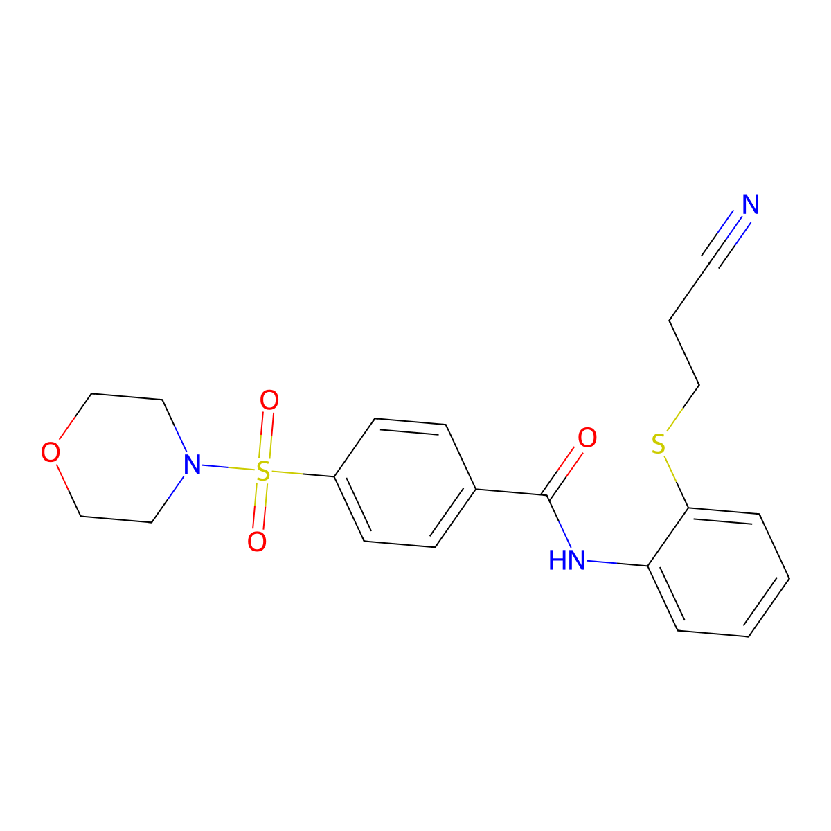 N-(2-((2-cyanoethyl)thio)phenyl)-4-(morpholinosulfonyl)benzamide molecular structure, CAS 397280-43-2