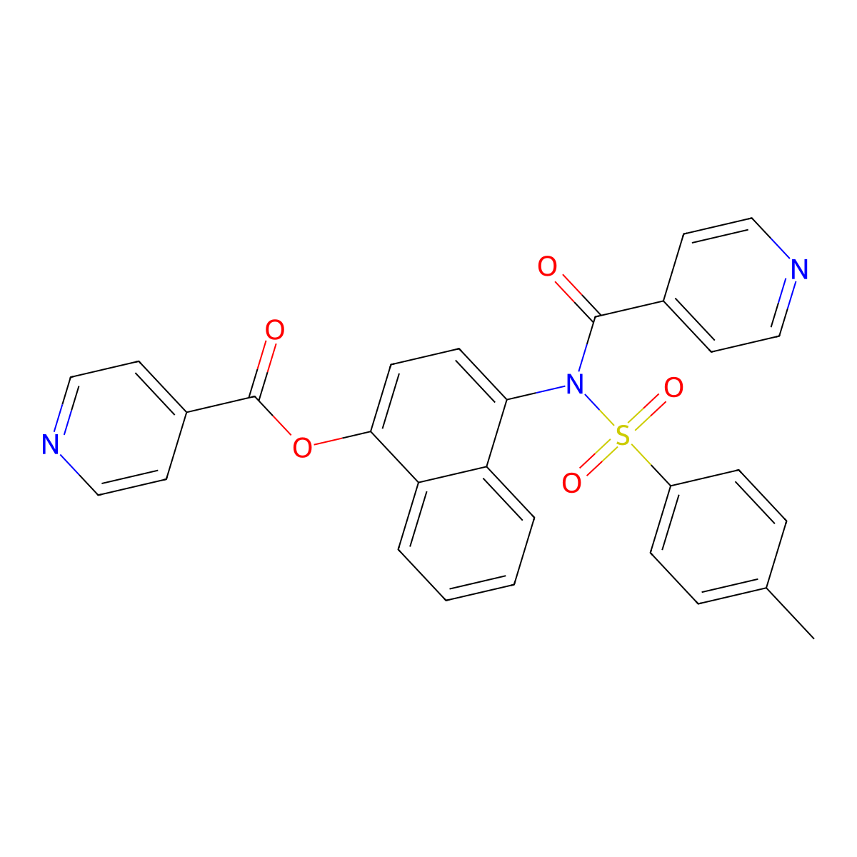 [4-[(4-Methylphenyl)sulfonyl-(pyridine-4-carbonyl)amino]naphthalen-1-yl] pyridine-4-carboxylate molecular structure, CAS 397280-93-2