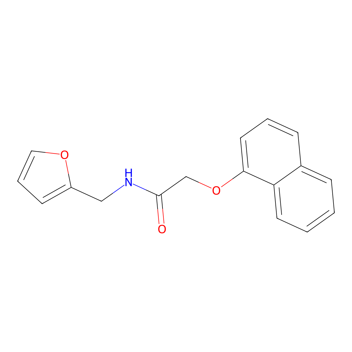 N-(2-furylmethyl)-2-(1-naphthyloxy)acetamide molecular structure, CAS 397280-96-5