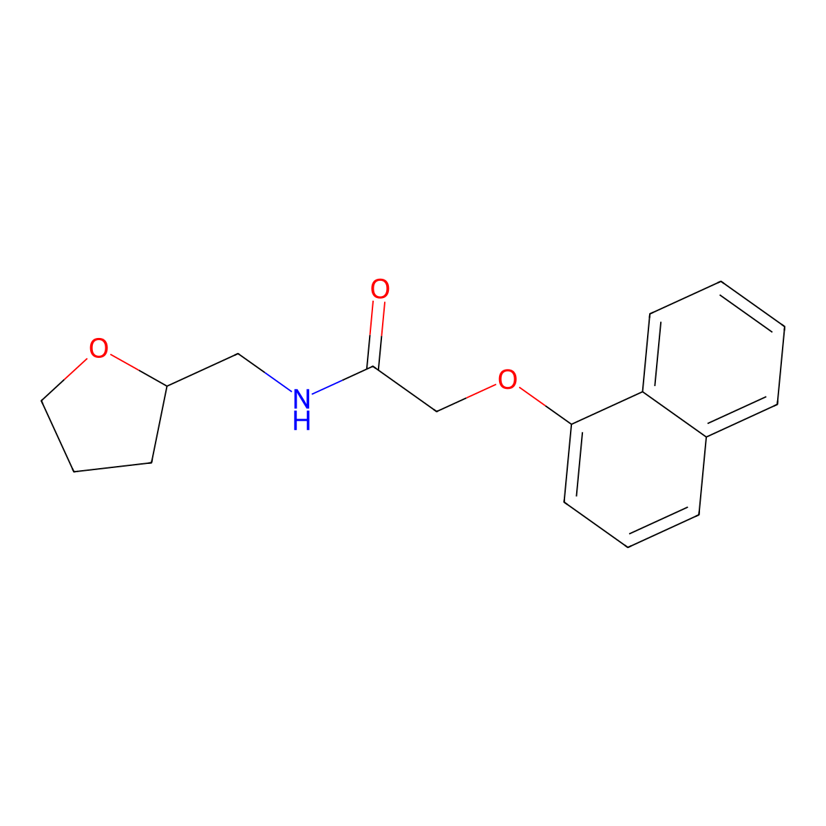 2-naphthalen-1-yloxy-N-(oxolan-2-ylmethyl)acetamide molecular structure, CAS 397280-99-8