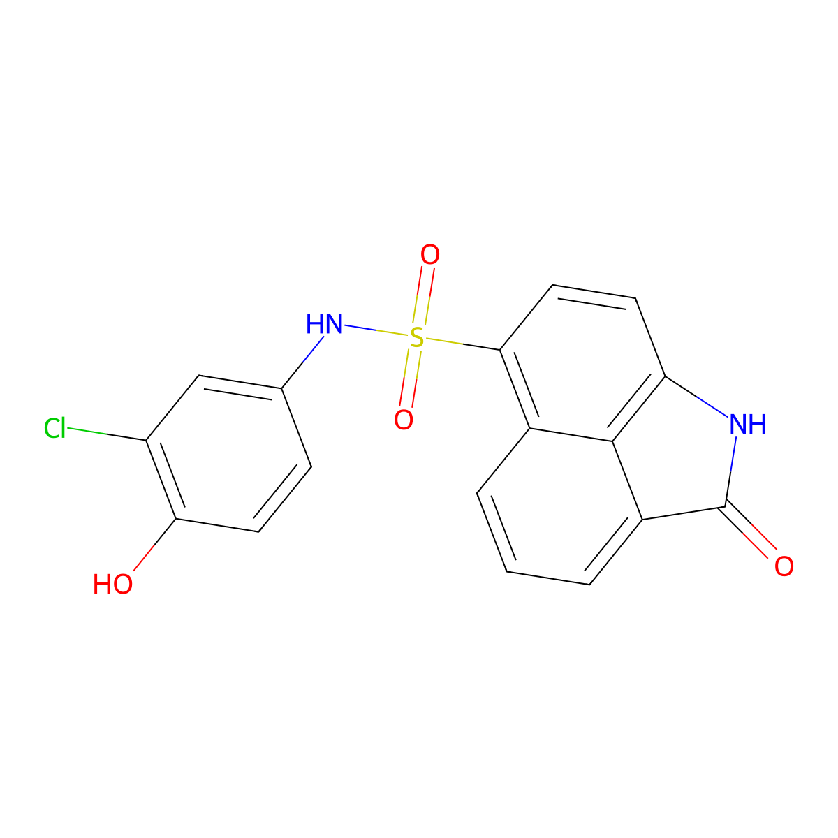 N-(3-chloro-4-hydroxyphenyl)-2-oxo-1,2-dihydrobenzo[cd]indole-6-sulfonamide molecular structure, CAS 397281-20-8