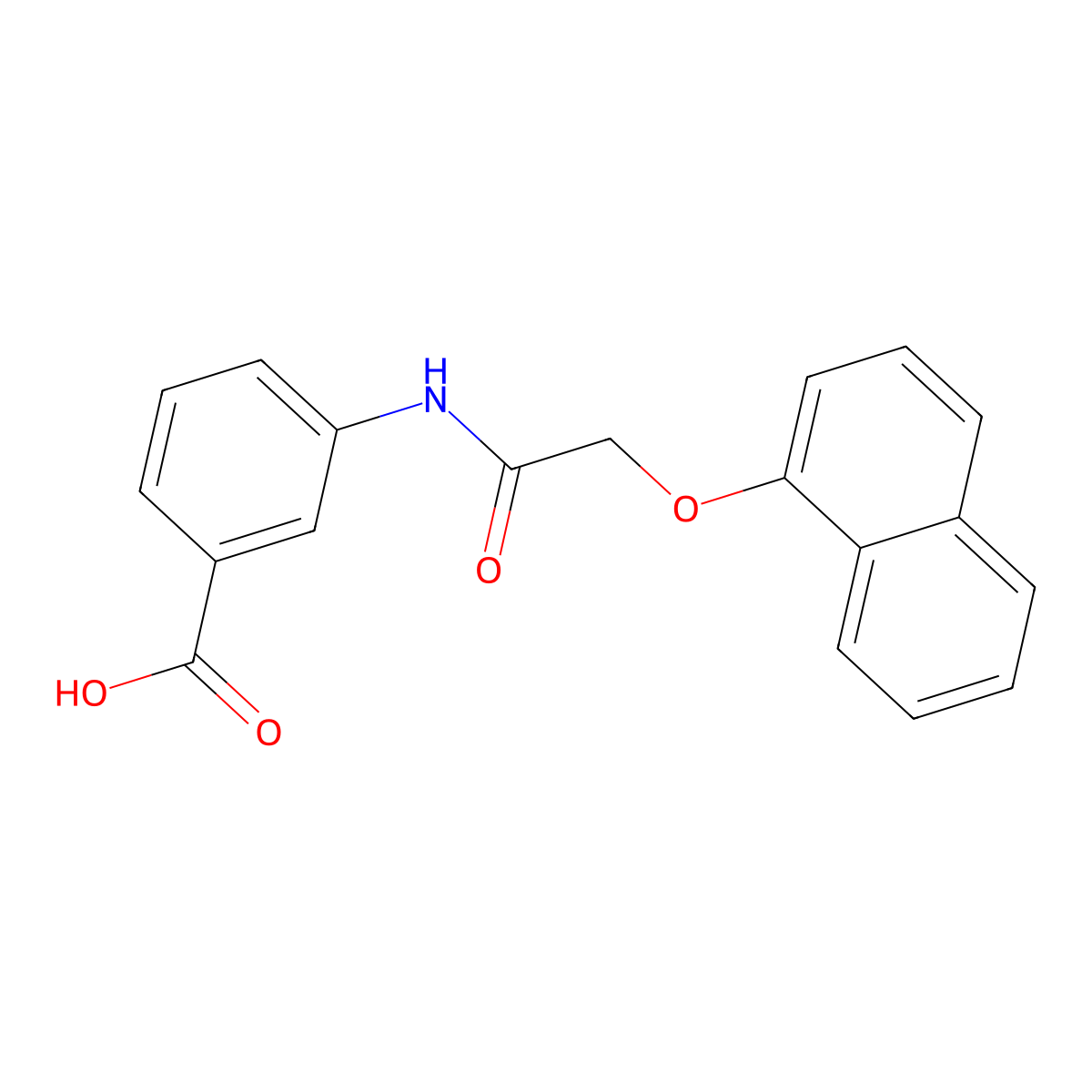 3-{[(Naphthalen-1-yloxy)acetyl]amino}benzoic acid molecular structure, CAS 397281-28-6