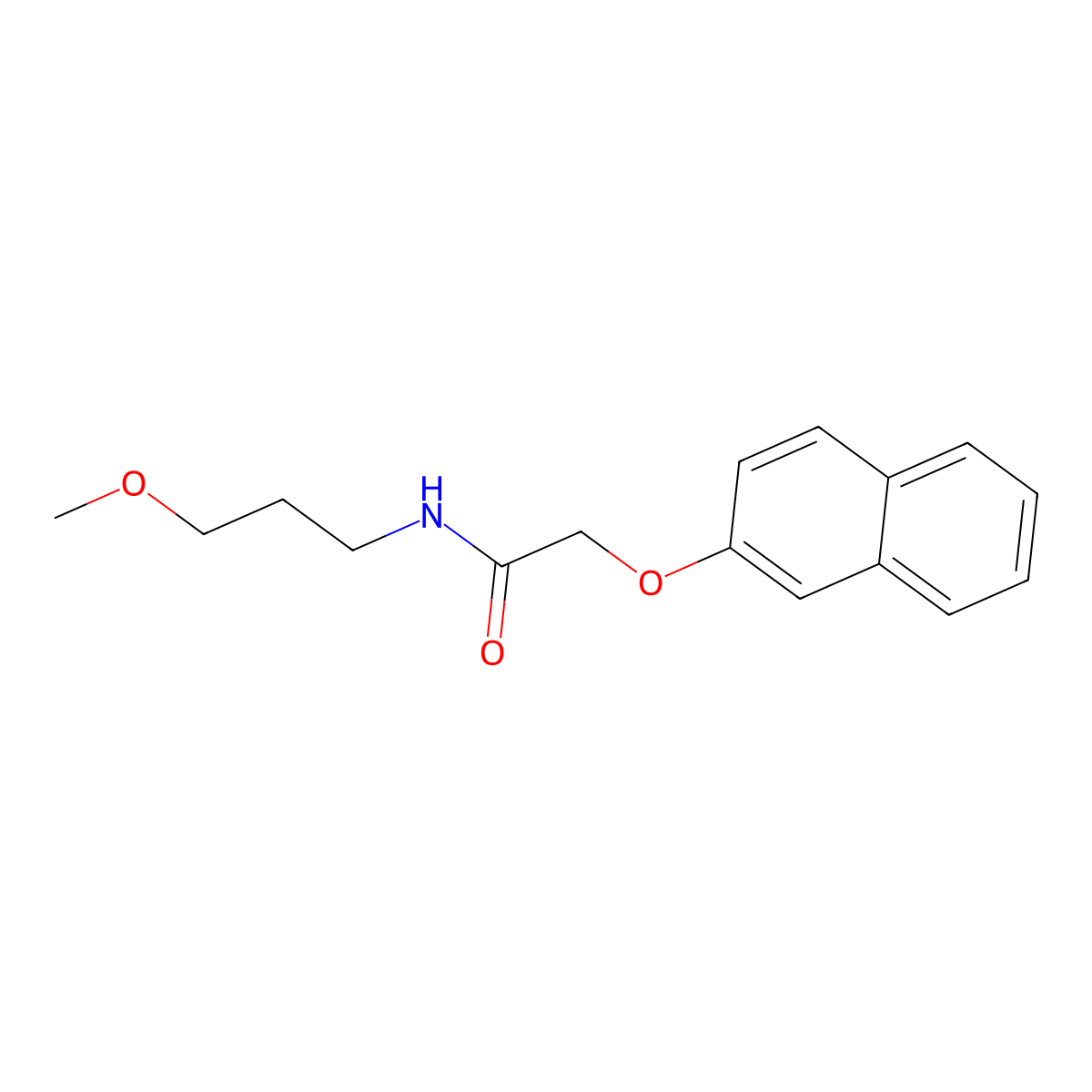 N-(3-methoxypropyl)-2-naphthalen-2-yloxyacetamide molecular structure, CAS 397281-58-2