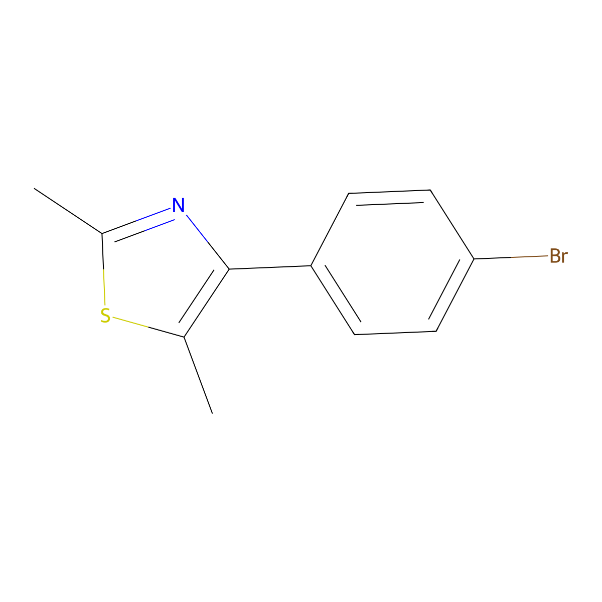 4-(4-Bromophenyl)-2,5-dimethylthiazole molecular structure, CAS 397283-49-7