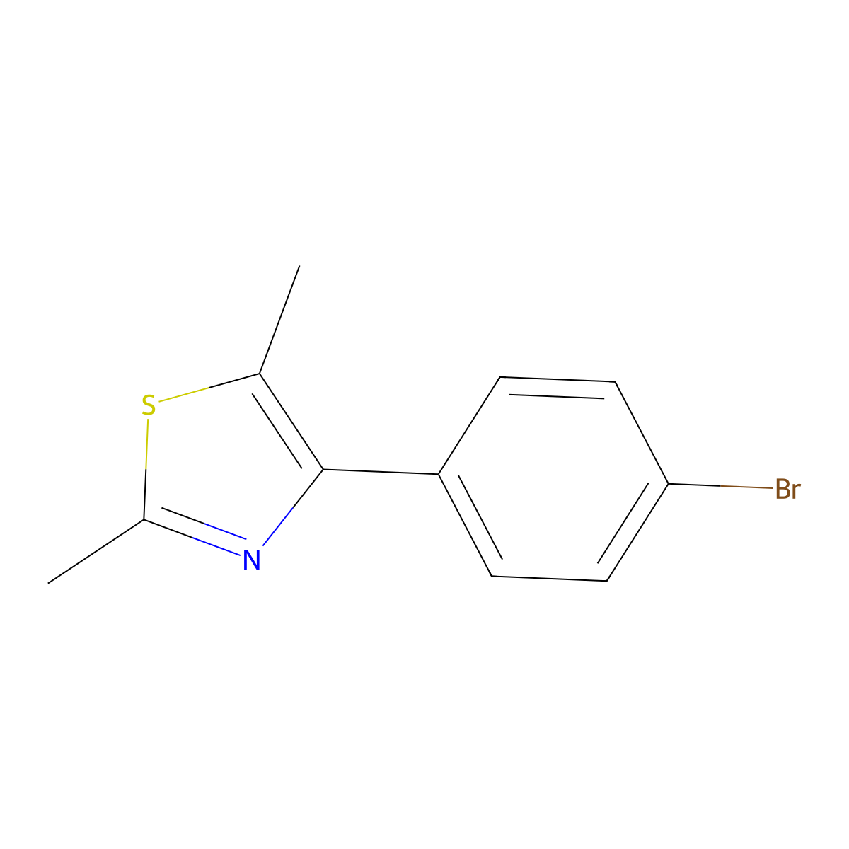 4-(4-Bromophenyl)-2,5-dimethylthiazole molecular structure, CAS 397283-49-7