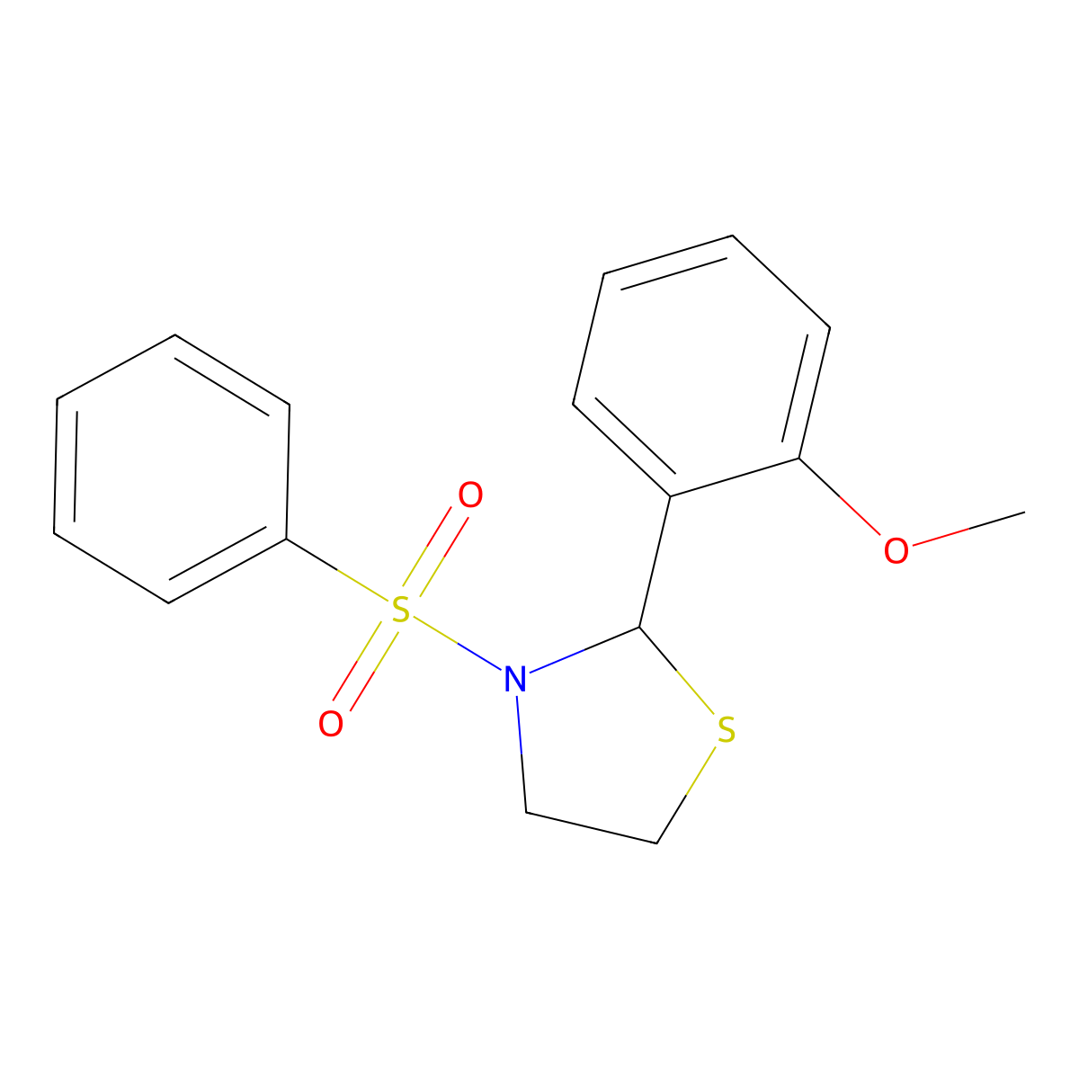 3-(Benzenesulfonyl)-2-(2-methoxyphenyl)-1,3-thiazolidine molecular structure, CAS 397283-53-3