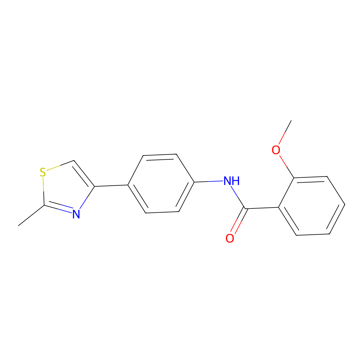 2-methoxy-N-[4-(2-methyl-1,3-thiazol-4-yl)phenyl]benzamide molecular structure, CAS 397284-34-3
