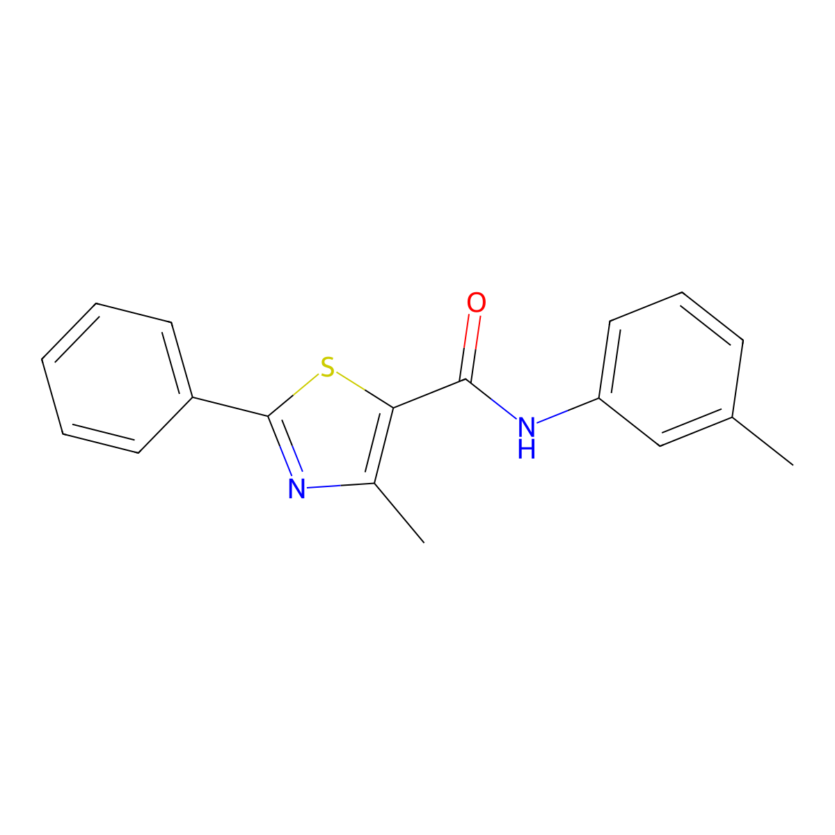 4-methyl-N-(3-methylphenyl)-2-phenyl-1,3-thiazole-5-carboxamide molecular structure, CAS 397284-61-6