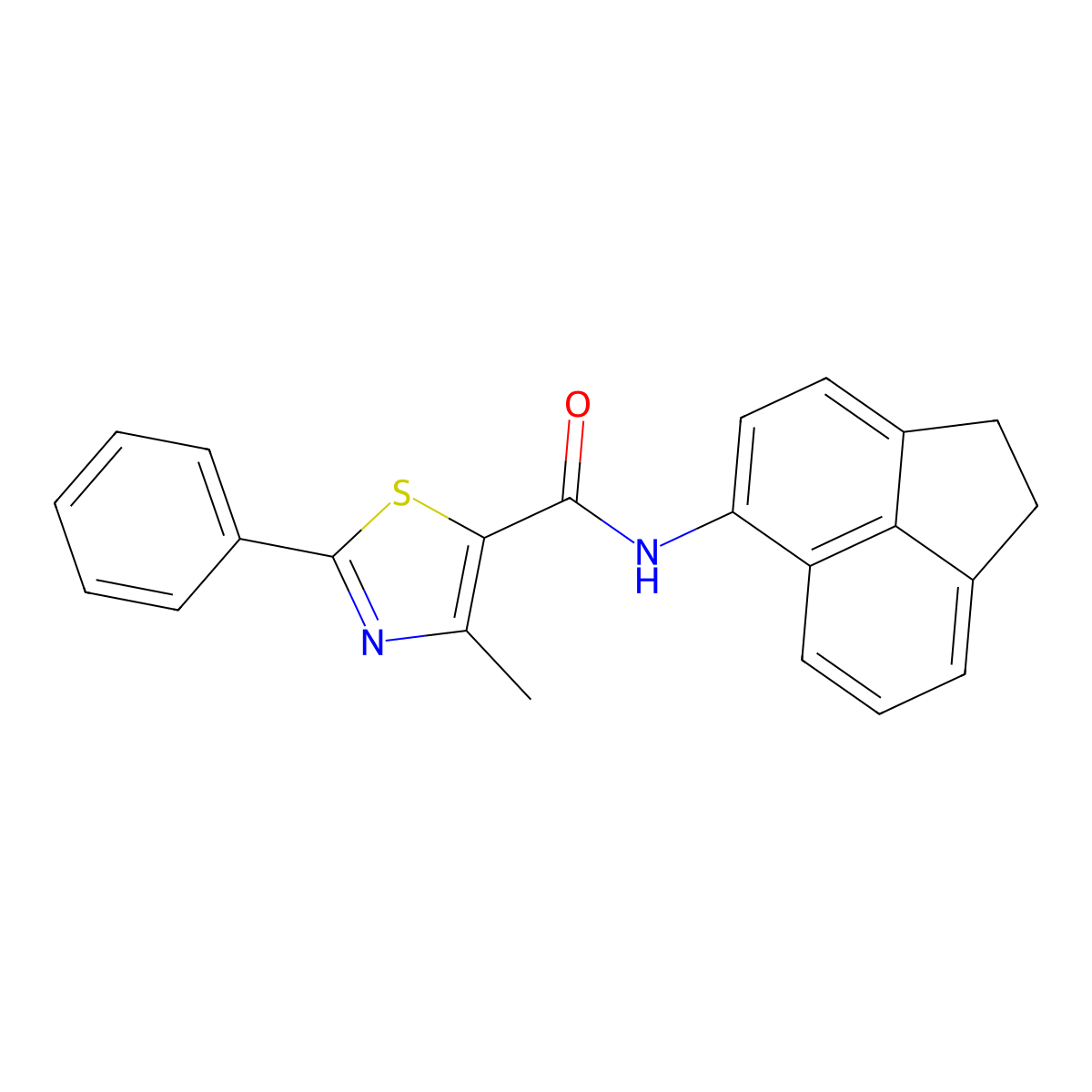 N-(1,2-dihydroacenaphthylen-5-yl)-4-methyl-2-phenyl-1,3-thiazole-5-carboxamide molecular structure, CAS 397284-71-8