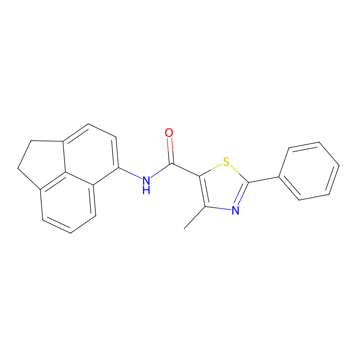 N-(1,2-dihydroacenaphthylen-5-yl)-4-methyl-2-phenyl-1,3-thiazole-5-carboxamide molecular structure, CAS 397284-71-8