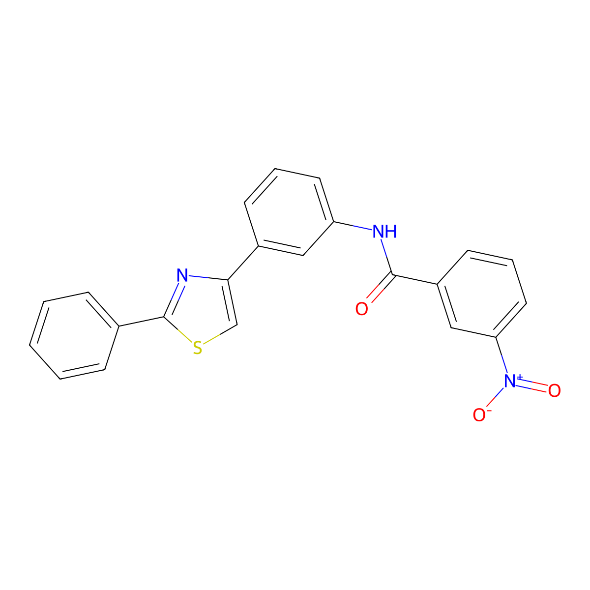 3-nitro-N-[3-(2-phenyl-1,3-thiazol-4-yl)phenyl]benzamide molecular structure, CAS 397284-77-4